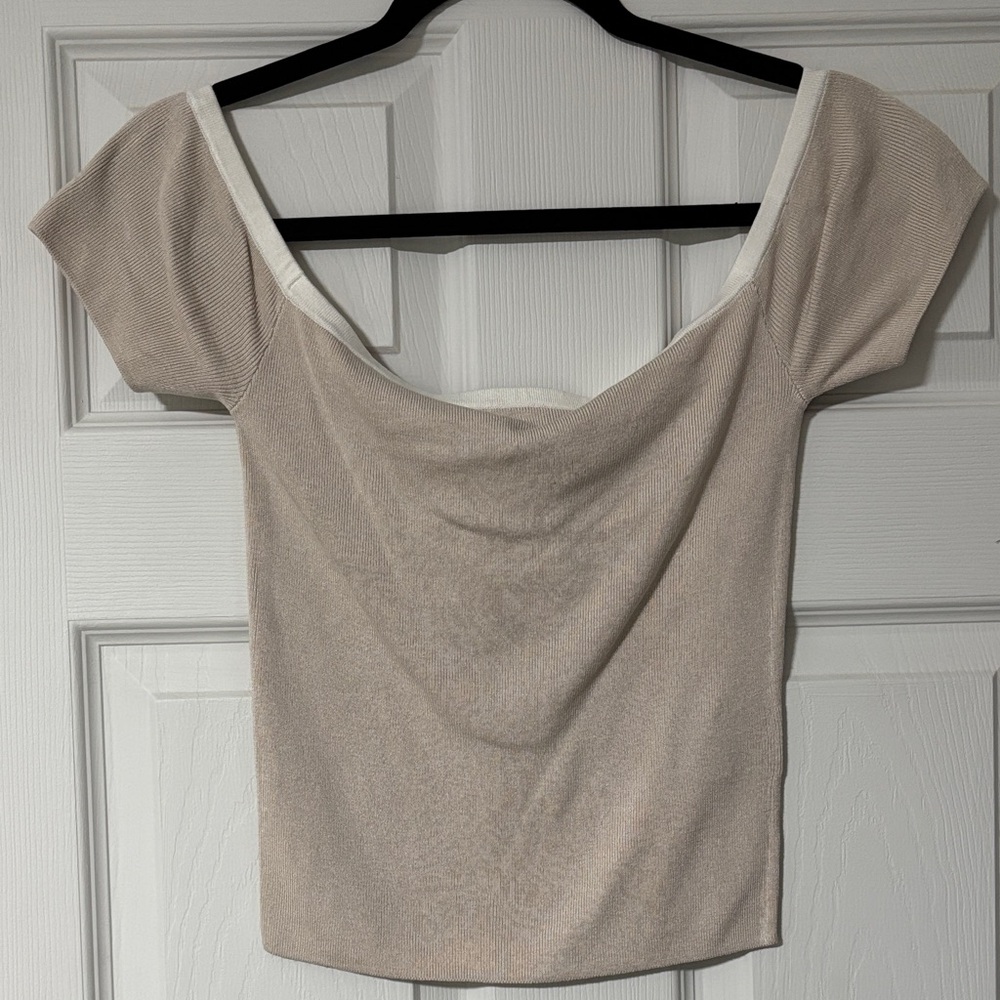 H&M Cream Off-Shoulder Blouse